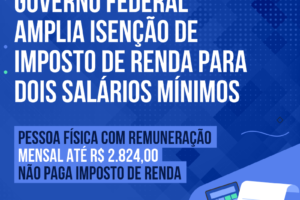 Governo federal amplia isenção de imposto de renda para dois salários mínimos